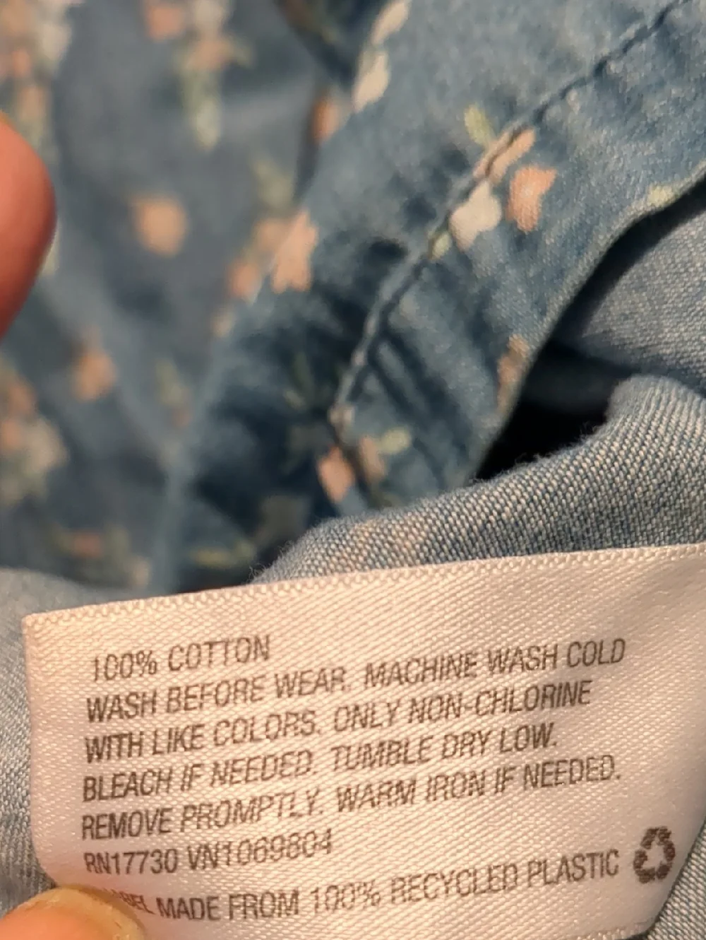 OshKosh B'gosh Genuine Light Blue Floral Denim Jean Dress, Size 4T
